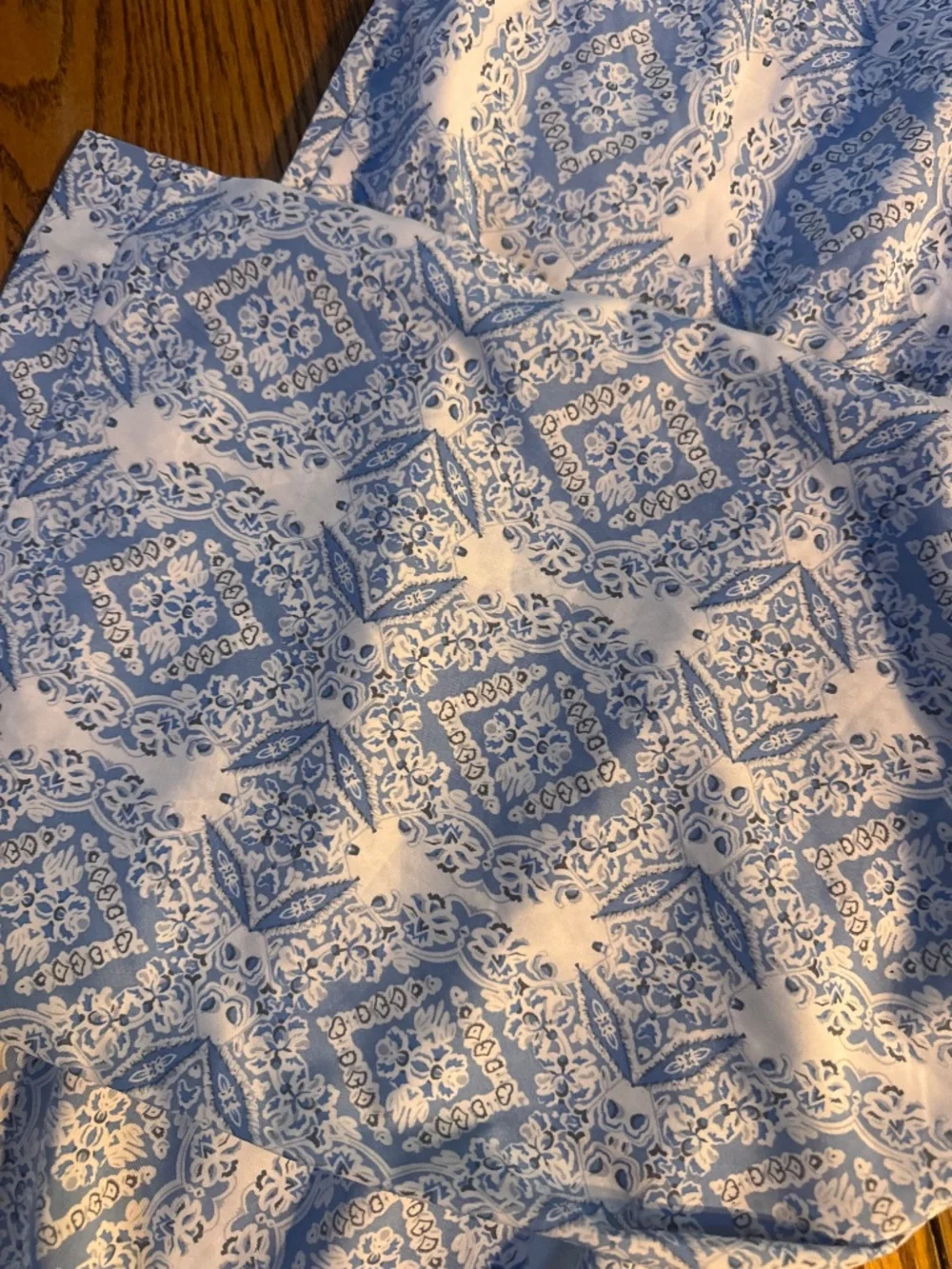 Side Zip Coastal Beach Pants Boating Vacation resort   blue paisley palazzo pant